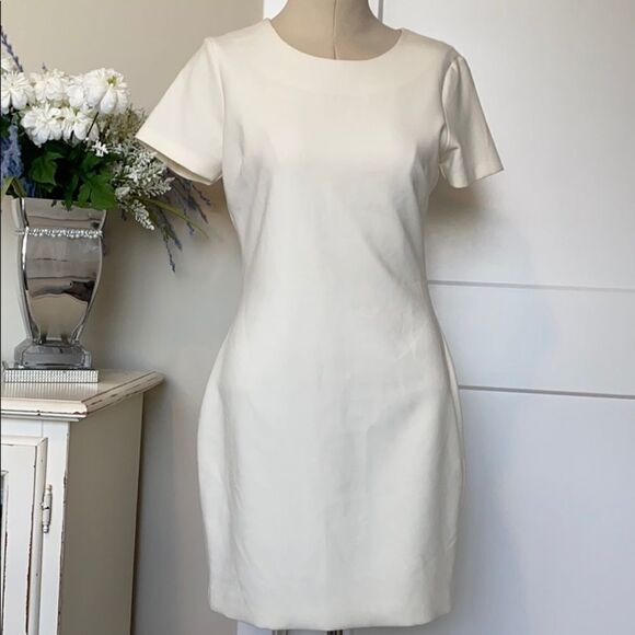 Revolve Likely Manhatten Sleeveless Knee Length Back Zip‎ Shift Dress Cream 10 - Picture 2 of 9